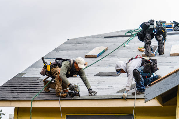 Professional Gutter Installation technician working in Livingston Manor, NY